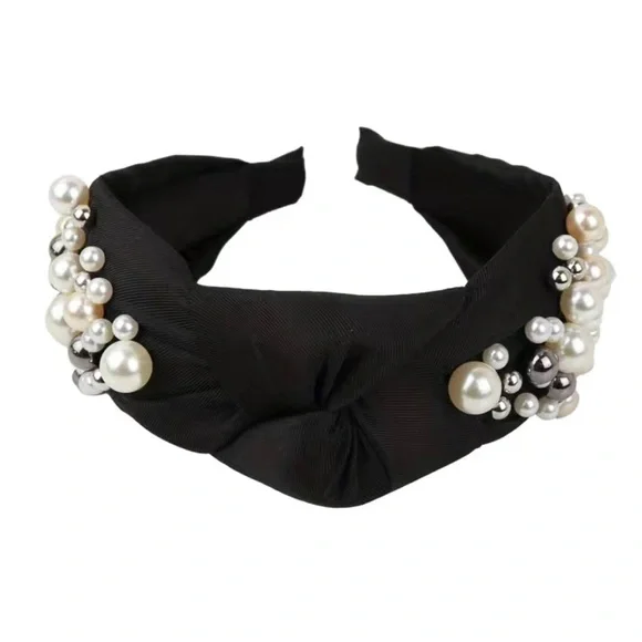 1 PCS No Slip Knotted Cross Pearl Headband - Picture 9 of 12